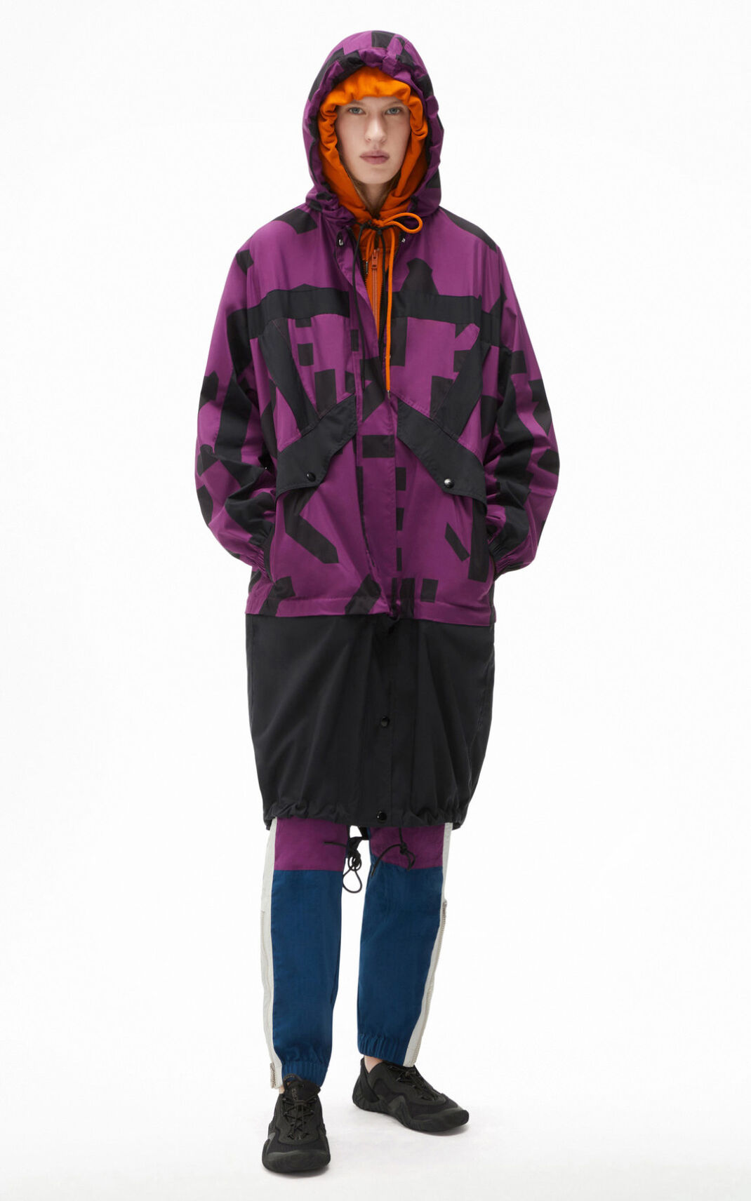 Parka Kenzo Sport long windstopper with monogram Feminino - Roxo | 385MOGZXD